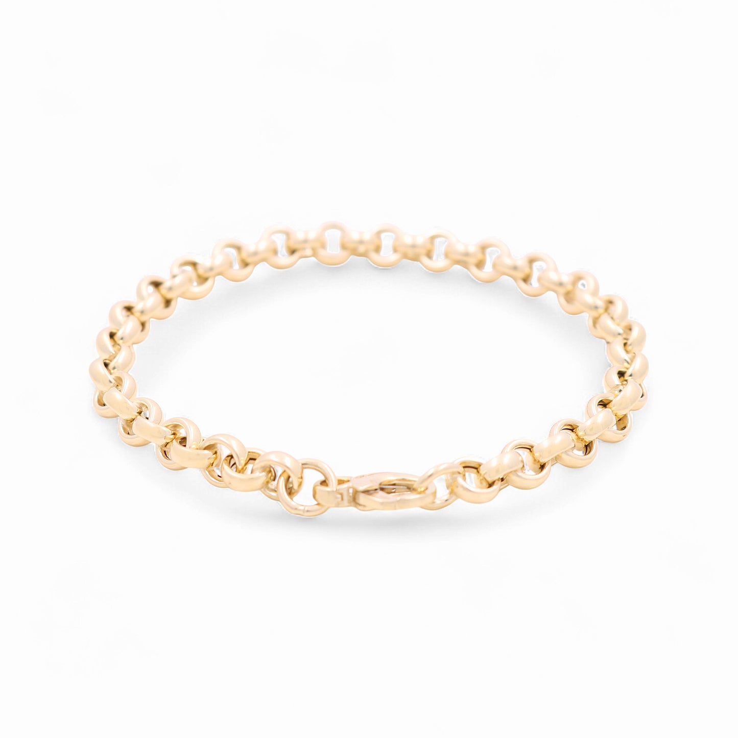 14K Yellow Gold Italian Rolo Women's Bracelet / Size: 7.5" / Weight: 5.3 GR / 122-00885