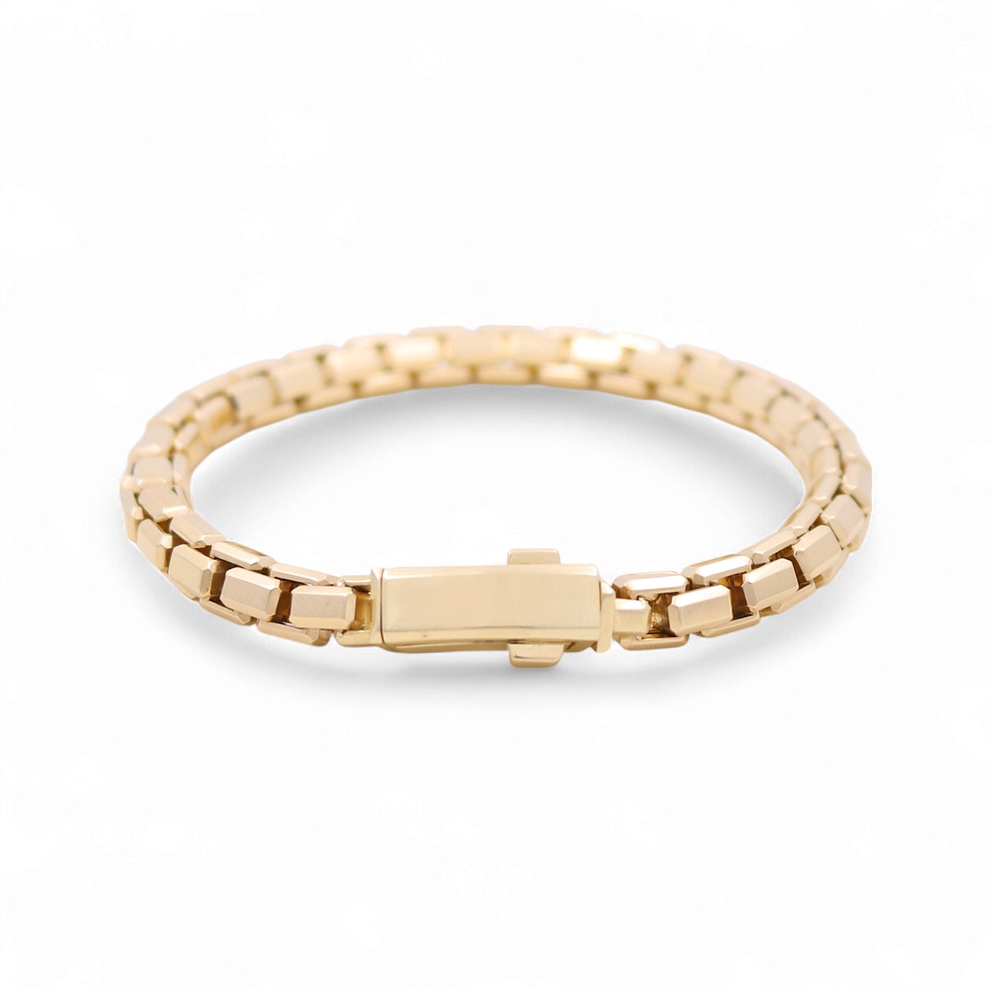 14K Yellow Gold Box Men's Bracelet / Size: 6mm 8" / Weight: 17.8 GR / 711-00073