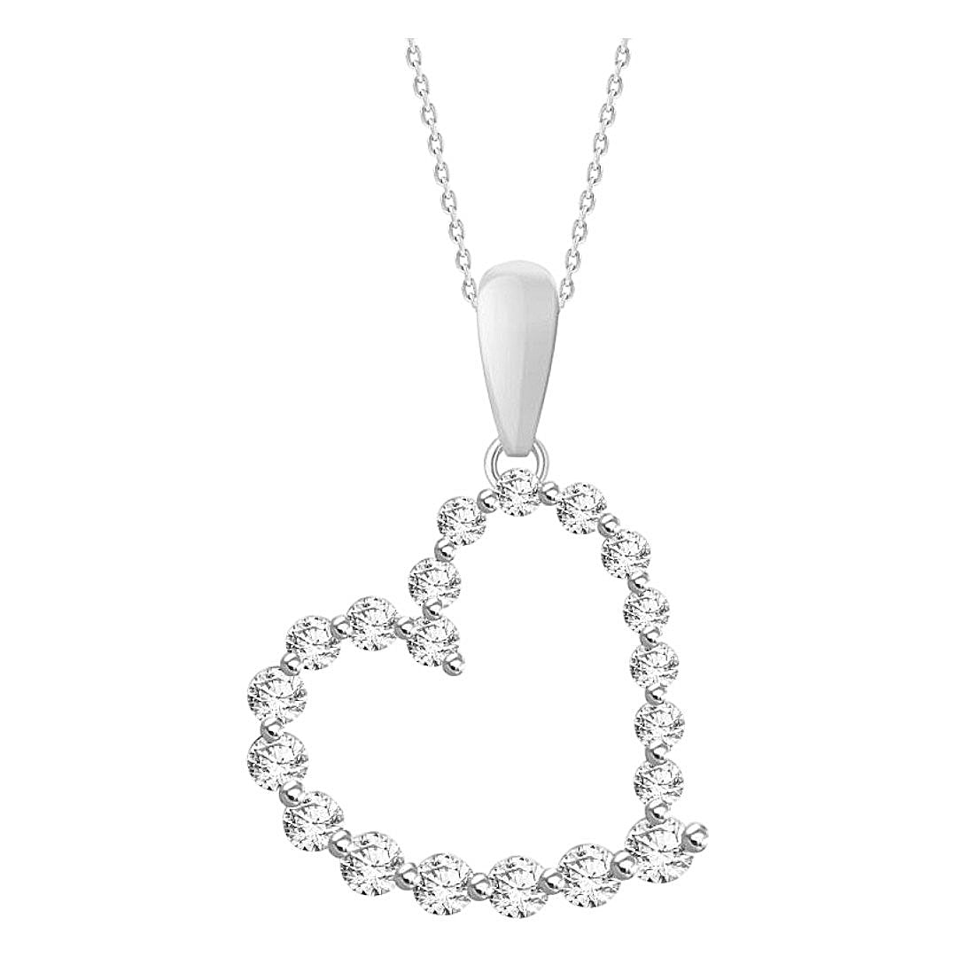 10K Yellow Gold Diamond Necklace with Heart Pendant / Stone: 0.25CT / Size: 18"/ 218316Y