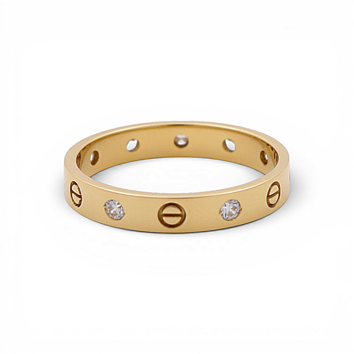 10K Yellow Gold Semisolid Fashion CT Women’s Ring with Cz / Size: 8 / Weight: 1.5 GR / DQWR0FSCT