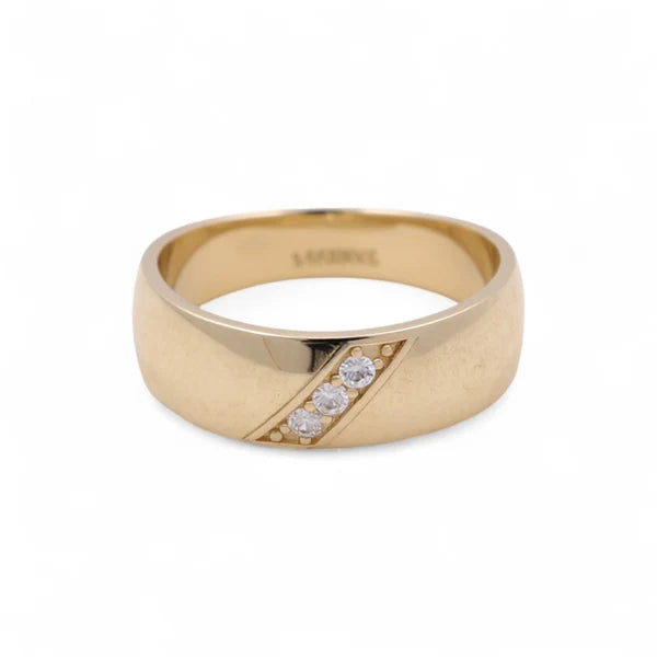 14K Yellow Gold Men’s Wedding Band / Stone: Cz / Size: 10.5 / Weight: 3.6gr / KEEMWB4BS-40