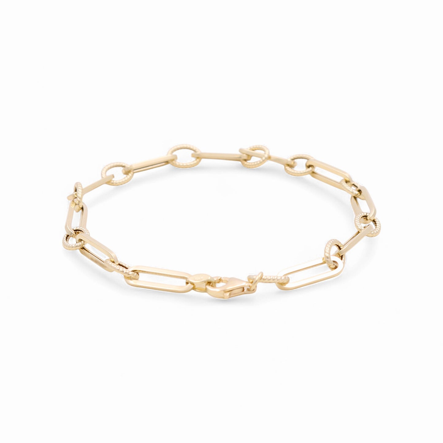 14K Yellow Gold Semisolid Italian Women's Bracelet / Size: 7.5" / Weight: 2.8 GR / 624-00387