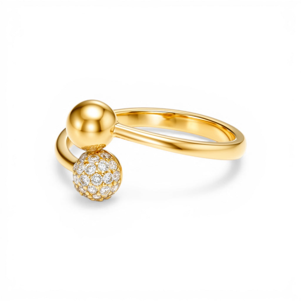 10K Yellow Gold Fashion Women's Ring with Cz / Size: 8 / Weight: 2.2 GR / DQWR0FS-43