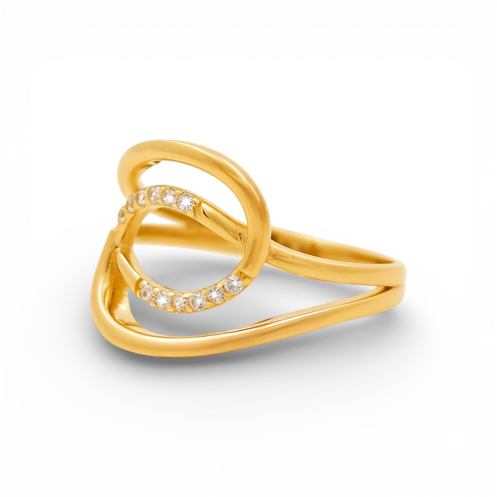 14K Yellow Gold Fashion Women's Ring with Cz / Size: 8 / Weight: 2 GR / Y25-379