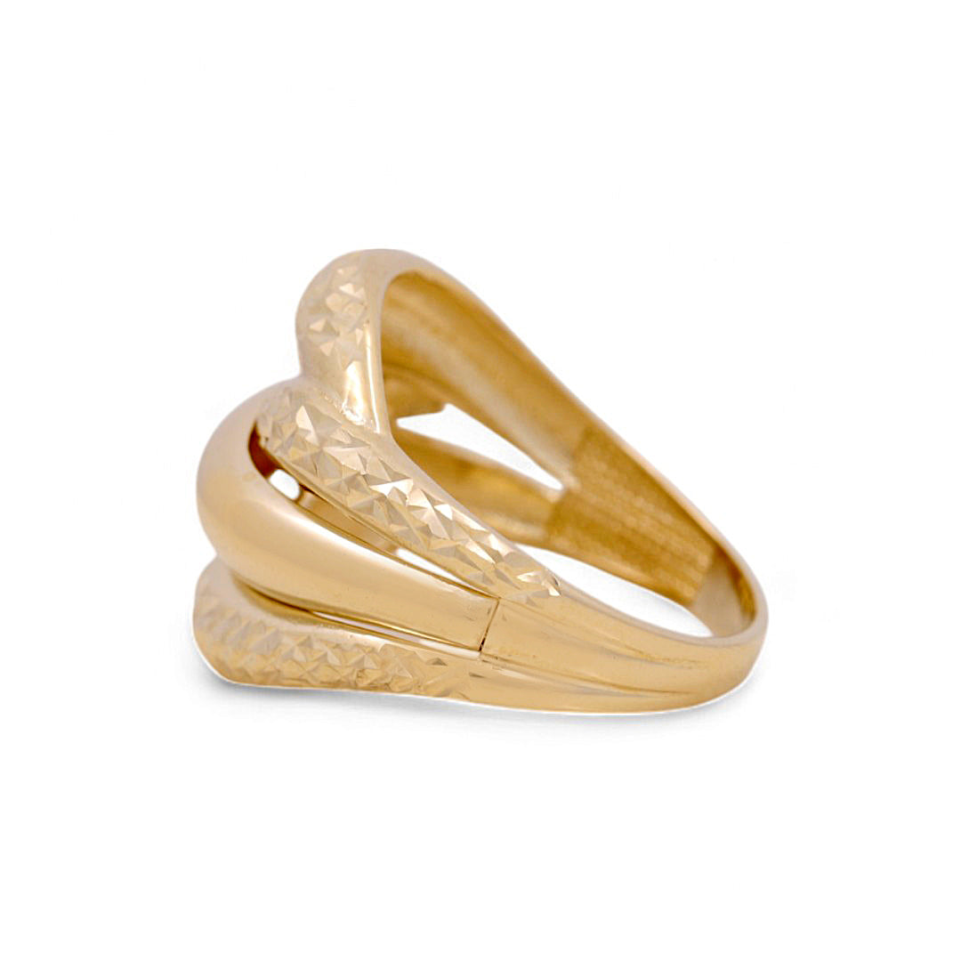 10K Yellow Gold Woman’s Diamond Cut Ring / Size: 7 / Weight: 4.0 GR / COWR0DC-4