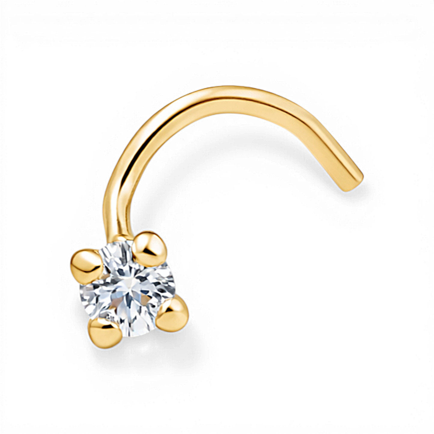 14K Yellow Gold Fashion Piercing with Cz / 6-653501KS