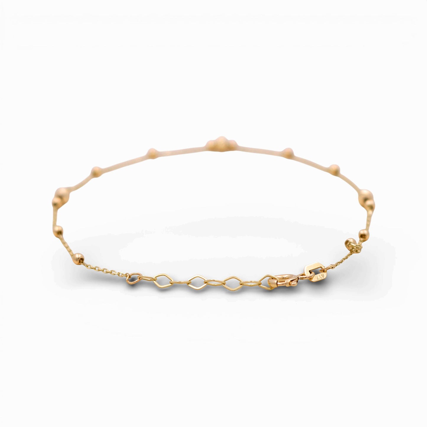10K Yellow Gold Fancy Link with Spheres Women's Bracelet / Size: 7" / Weight: 1 GR / DQWB0FSBLL