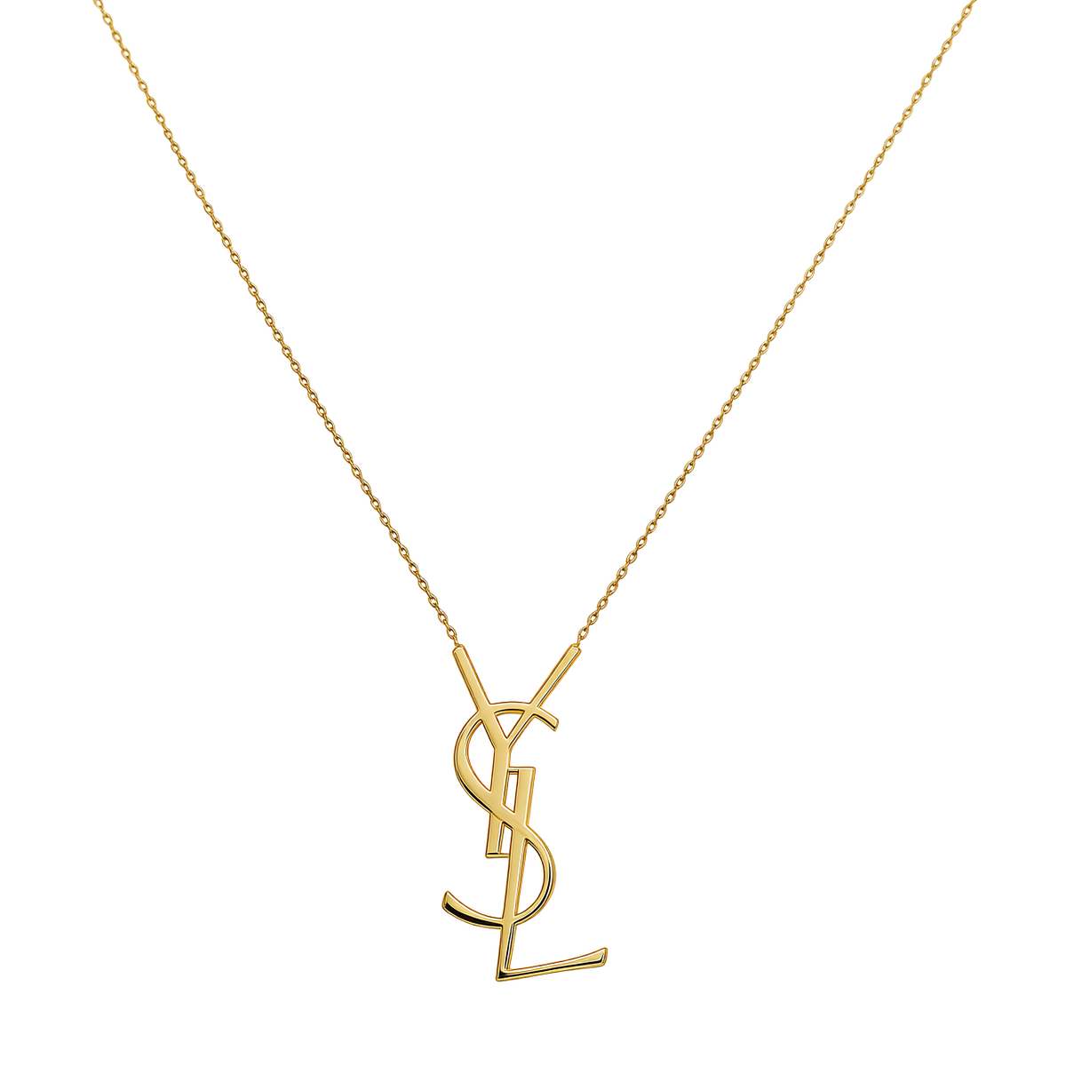 14K Yellow Gold Fashion YSL Women's Necklace / Size: 17" / Weight: 2.4 GR / P55N-73