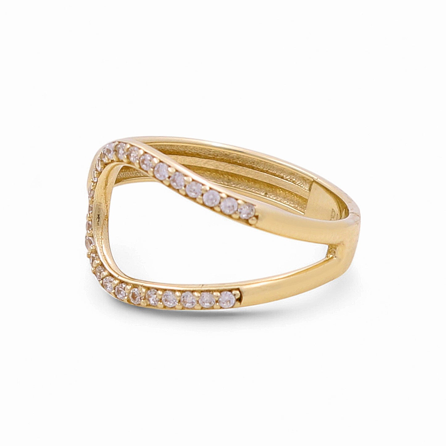 10K Yellow Gold Fashion Women's Ring with Cz / Size: 8.5 / Weight: 1.8 GR / DQWR0FS-24