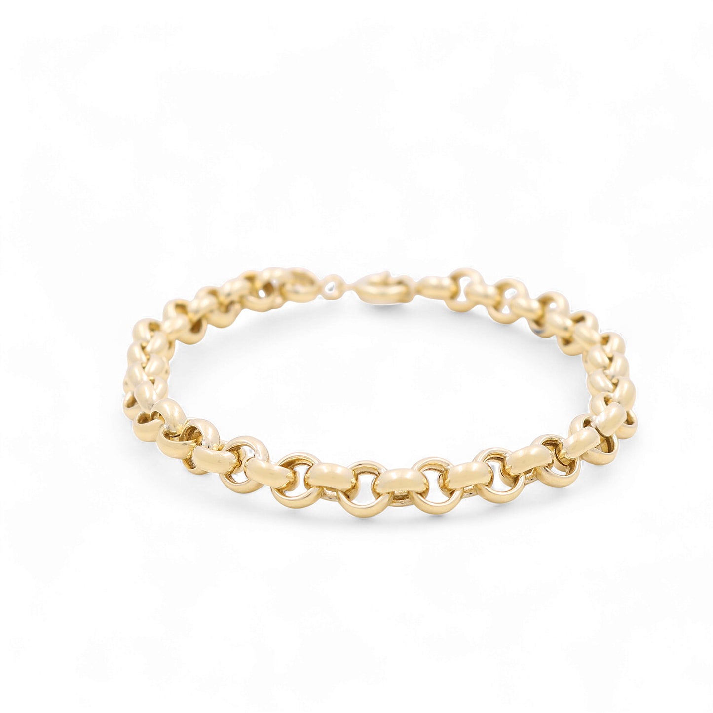 14K Yellow Gold Semisolid Rolo Link Bracelet / Size: 8" / Weight: 6.6 GR / P10B-395