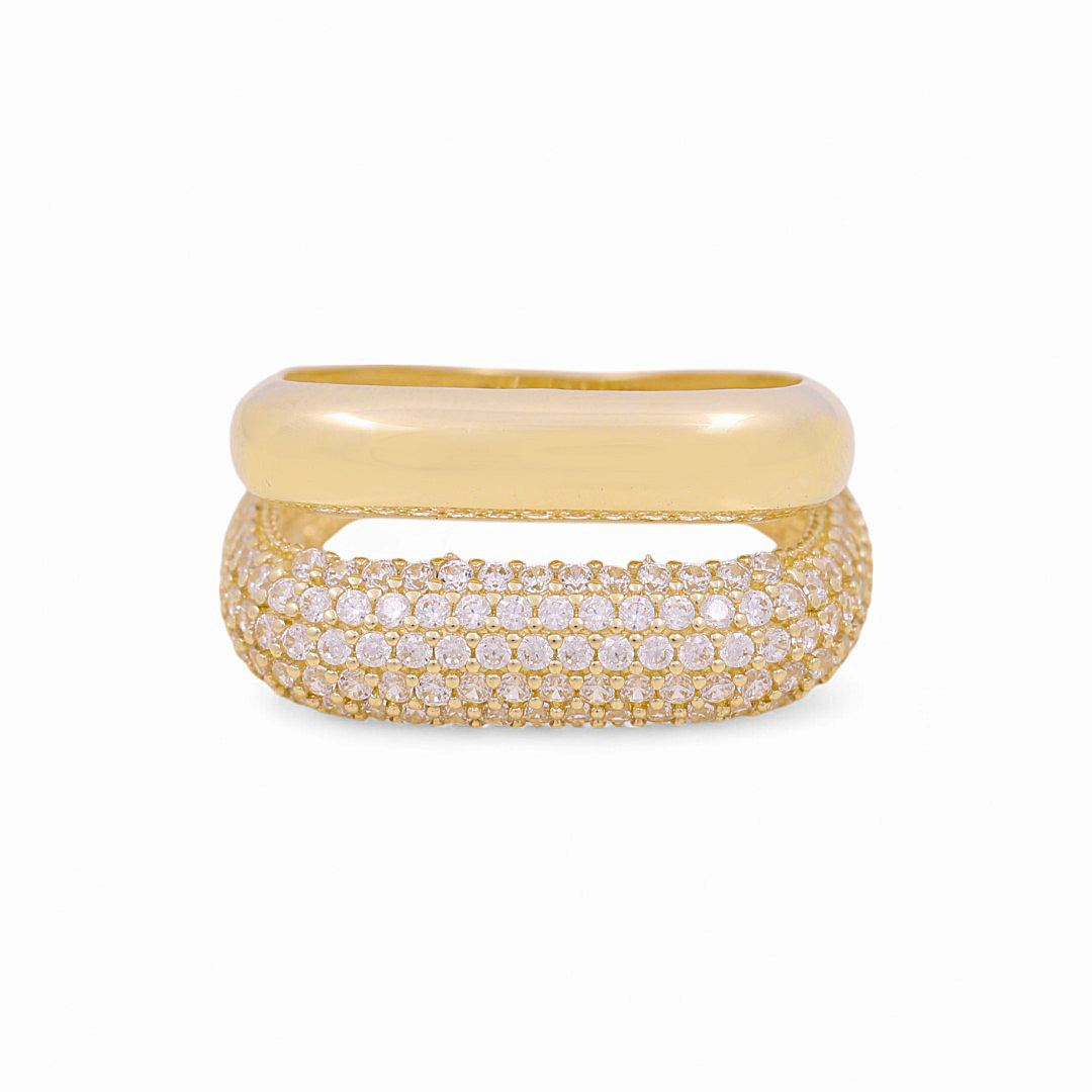 10K Yellow Gold Women's Fashion Ring with Cz / Size: 7 / Weight: 3.6 GR / P03R-3856