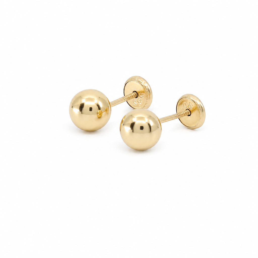14k Yellow Gold Ball Stud Earrings / 6-B-6