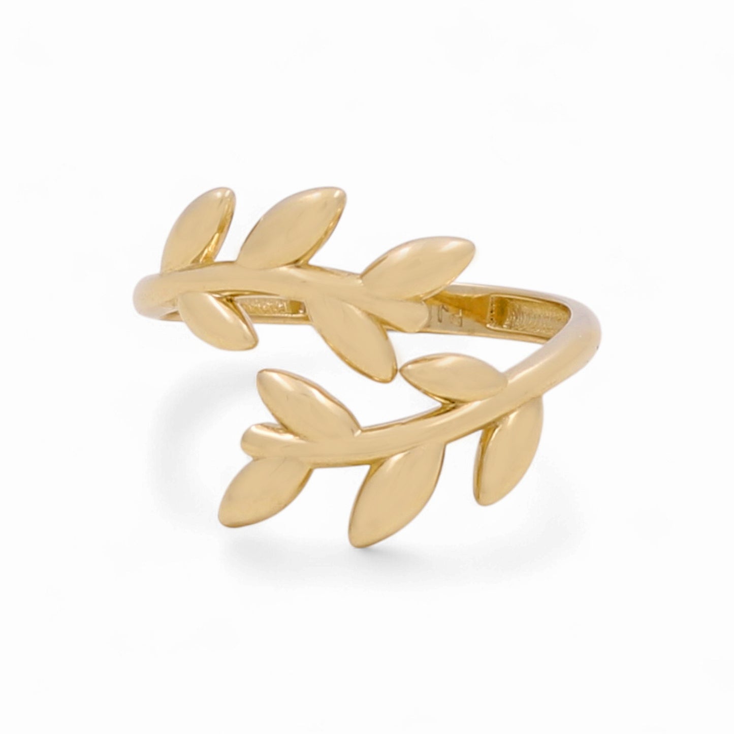 10K Yellow Gold Leaves Women's Ring / Size: 8 / Weight: 1.9 GR / CQWR0LV