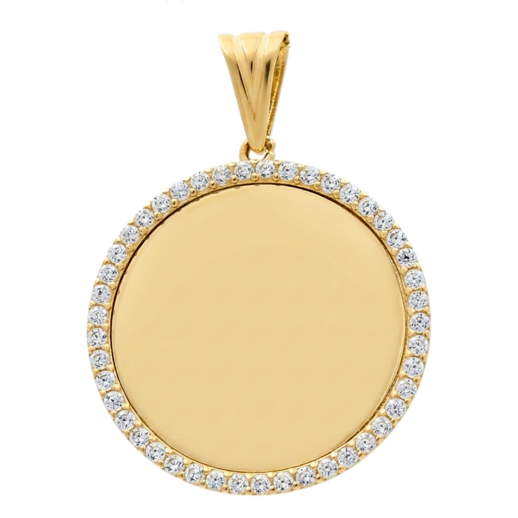 10K Yellow Gold Medal Pendant with Cz / Size: 25MM / Weight: 3.2 GR / COPD0MD-1