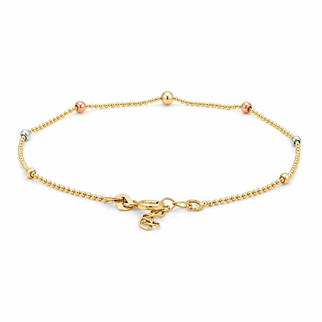 10k Yellow, White and Rose Gold Fashion Women's Bracelet / Size: 7" / Weight: 1 GR / DQWB3T0FS