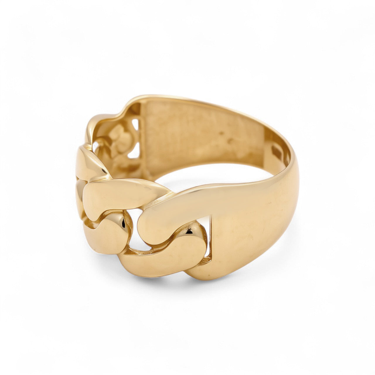 14K Yellow Gold Fashion Men's Ring with Chain / Size 12 / Weight: 7 GR / COMR4FS-79
