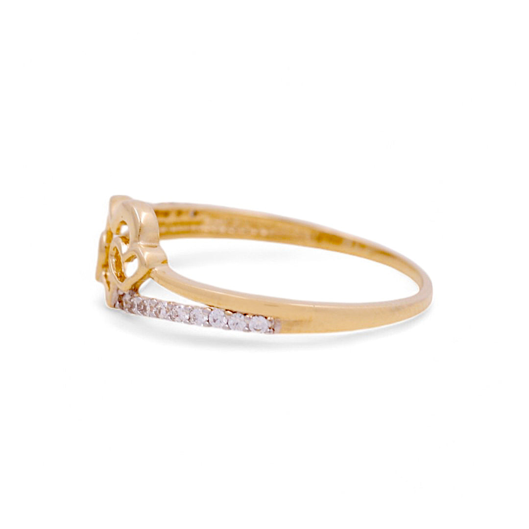 14K Yellow Gold Woman’s Heart Ring / Stone: CZ / Size: 6.5 / Weight: 1.1 GR / IEEWR4HR