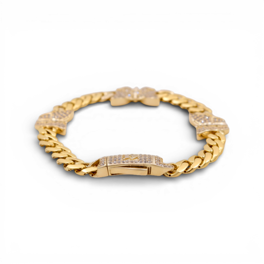 10K Yellow Gold Monaco Women's Bracelet with Butterfly / CZ / Size: 7.5" 5MM / Weight: 8.9 GR/ DOWB0MONBT