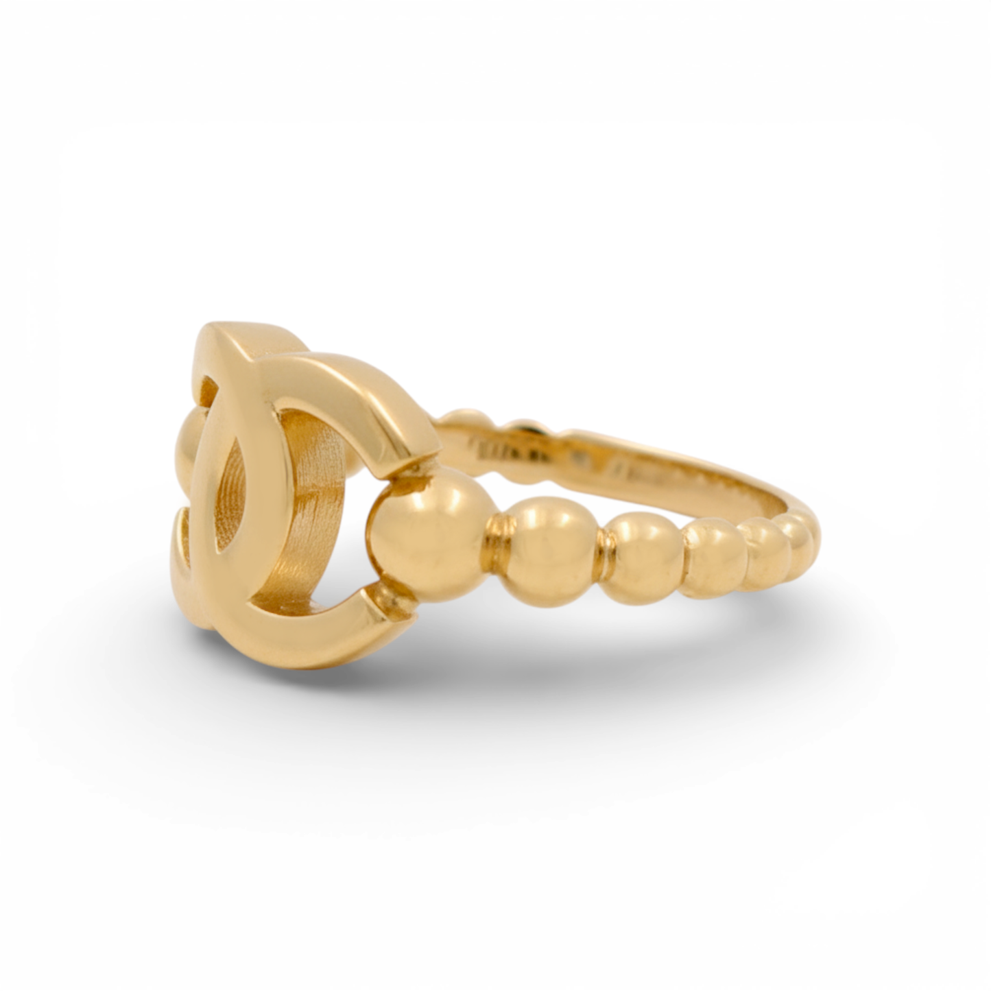 14K Yellow Gold Fashion CC Women's Ring / Size: 7.5 / Weight: 2.9 GR / Y23-135