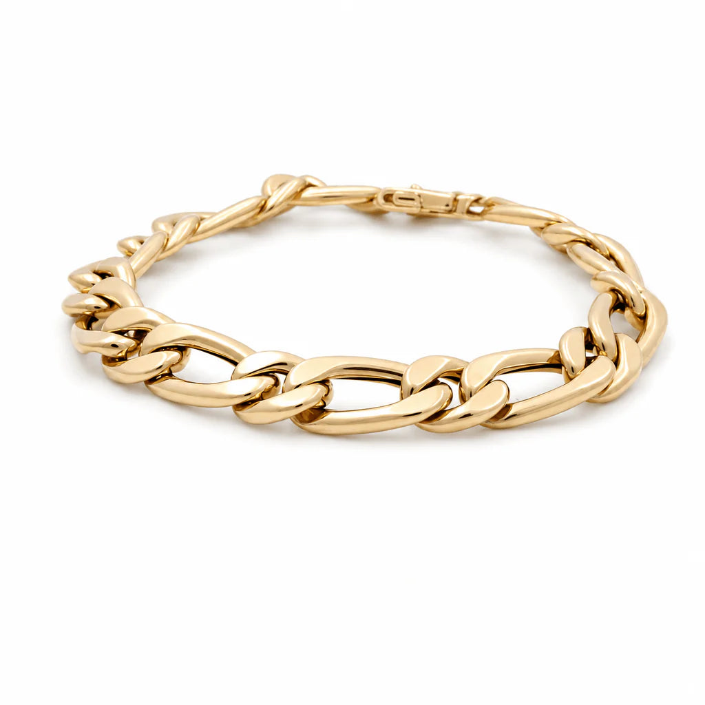 14K Yellow Gold Men's Bracelet Open Italian Link / Size: 8" 10mm / Weight: 16.3 GR / 343-00585
