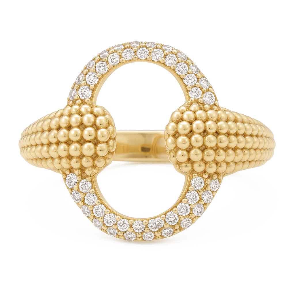 14K Yellow Gold Fashion Women's Ring with White Cz / Size: 8 / Weight: 2.9 GR / DQWR4FS-44