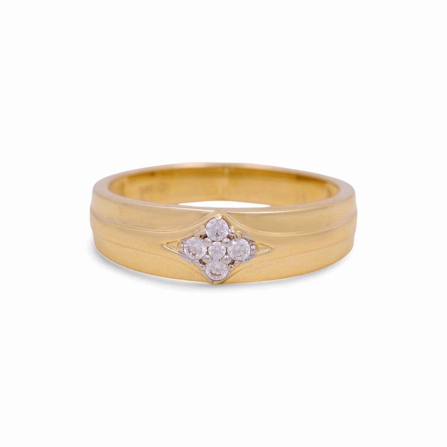 14K Yellow Gold Men’s Wedding Band / Stone: Cz / Size: 10 / Weight: 3.9 GR / KEEMWB4BS-11