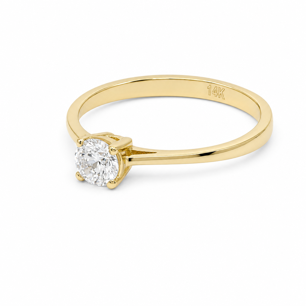14K Yellow Gold Women's Engagement Ring / Stone: Cz / Size: 7.5 / Weight: 1.9 GR / LLBWR4ER-2