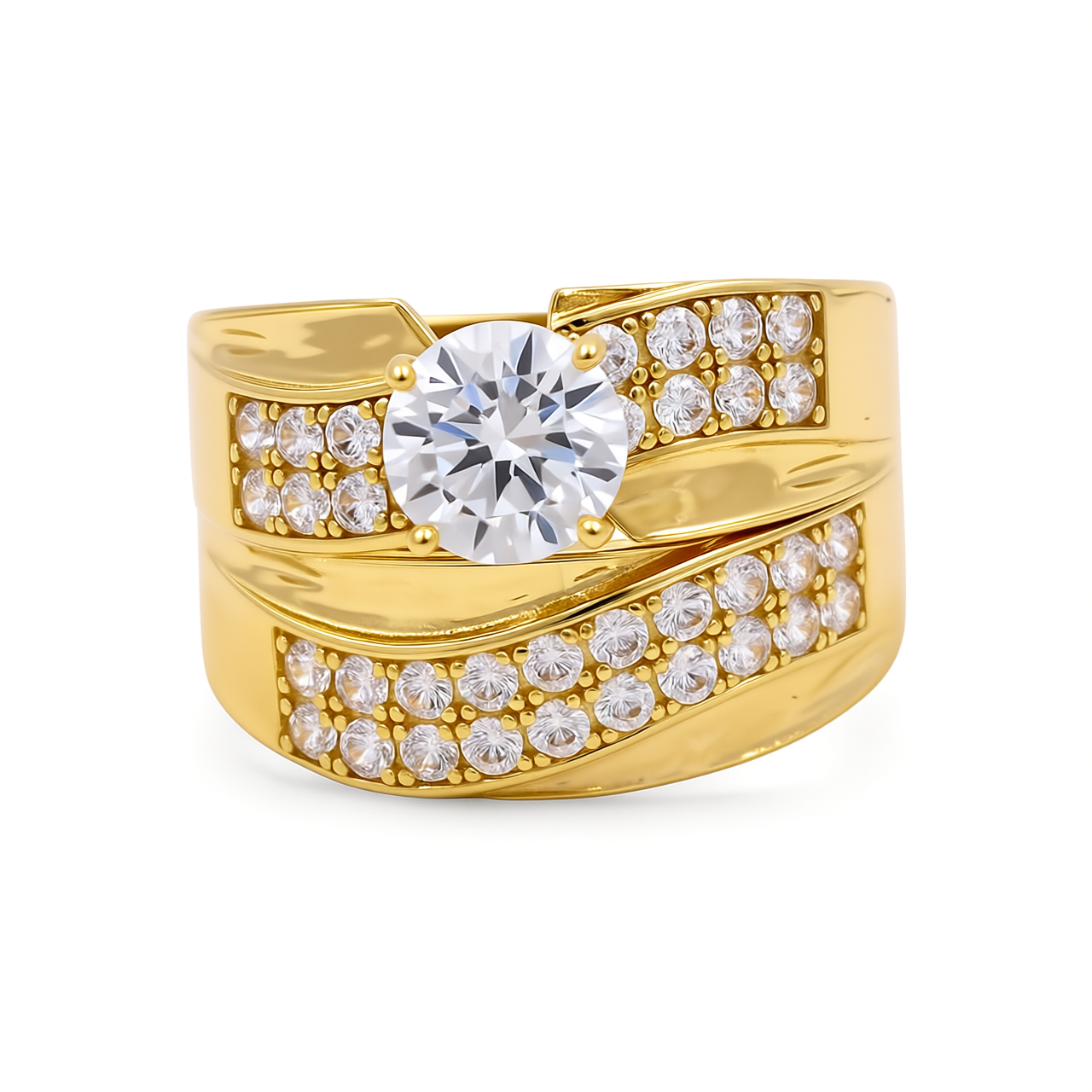14K Yellow Gold Women’s Bridal Set / Stone: Cz / Size: 7.5 / Weight: 6.6 GR / DEEWR4BS-14
