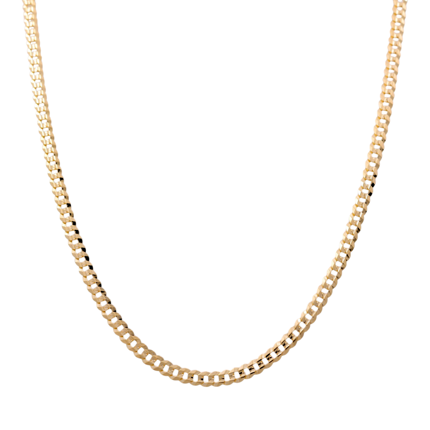 10K Yellow Gold Italian Solid Curb Chain / Size: 5mm-20 / Weight: 12.9gr / K482CL-20