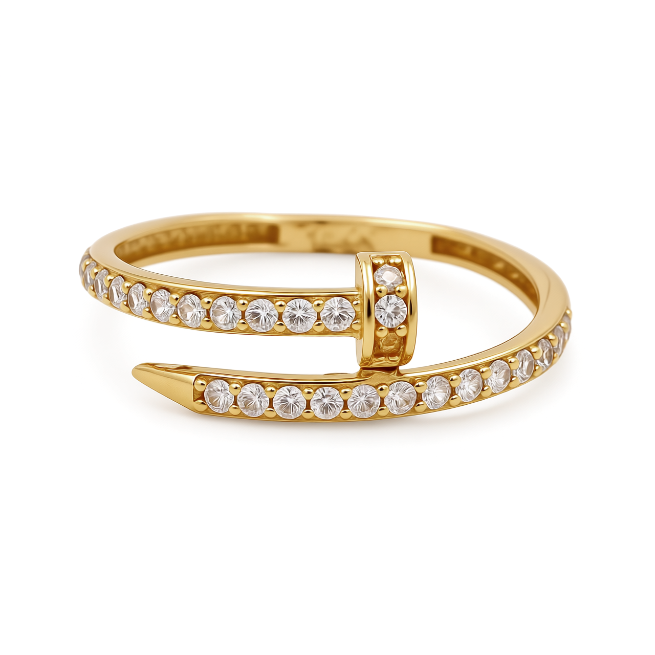 14K Yellow Gold Fashion Nail Women's Ring / Size: 8.5 / Weight: 1.7gr / CCFWR4NL-2