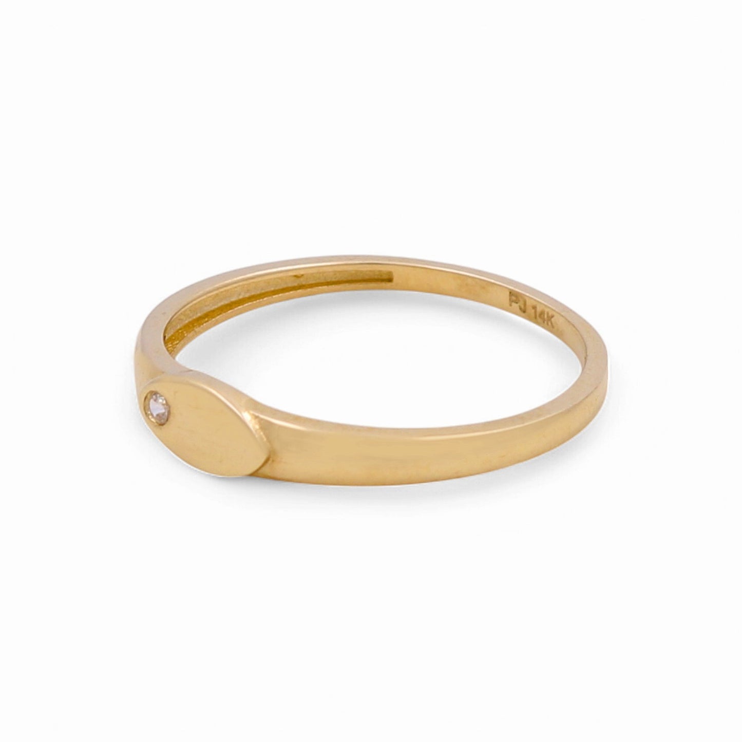 14K Yellow Gold Fashion Women's Ring with CZ / Size: 8 / Weight: 1.2 GR / CPWR4FS-5