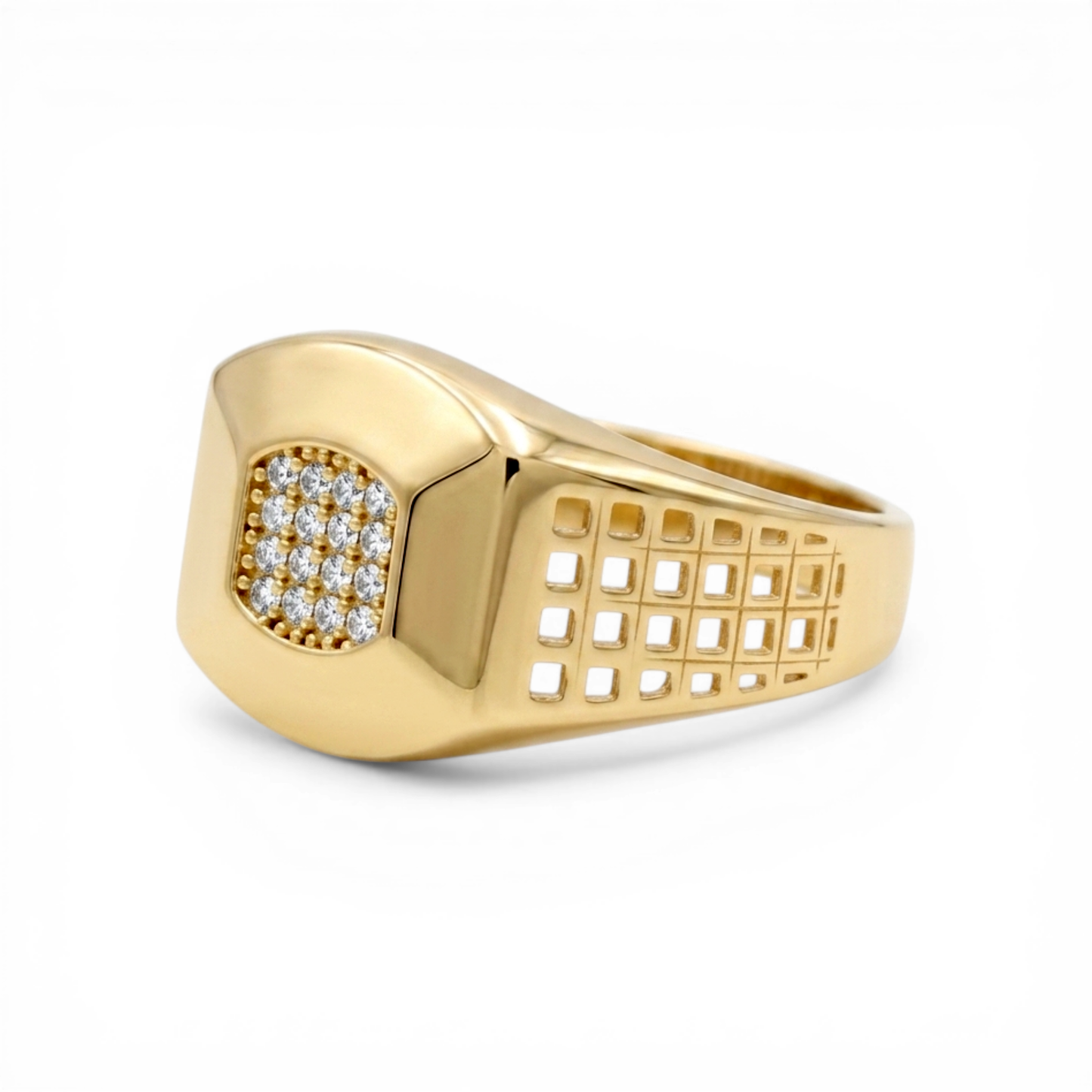 10K Yellow Gold Fashion Men's Ring / Size:10 / Weight: 2.8 GR / CLBMR0FS-1