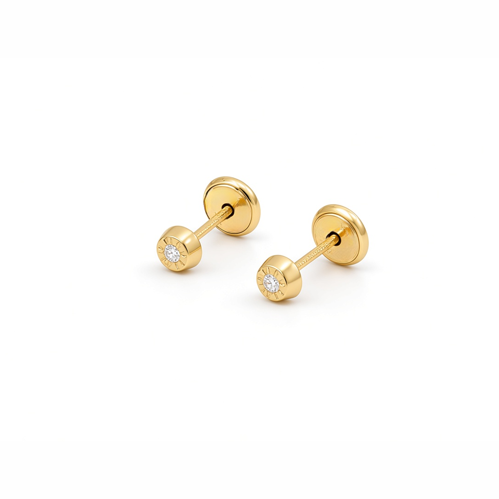 14K Yellow Gold Fashion Stud Earrings / Size: Small / 6-174501PS