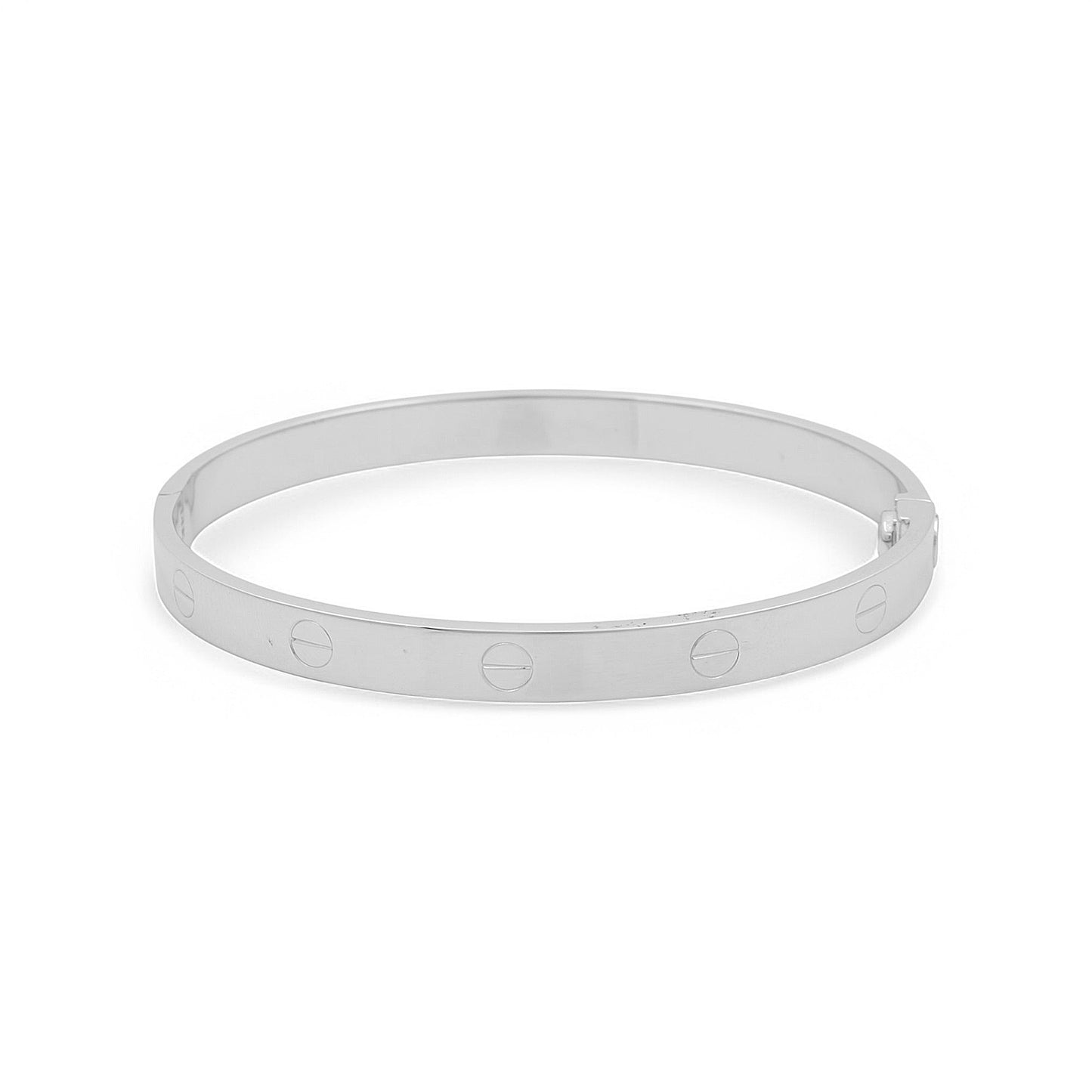 14K White Gold Fashion SemiSolid Bangle CT Bracelet / Weight: 9.4 GR / DPBB4CT-3