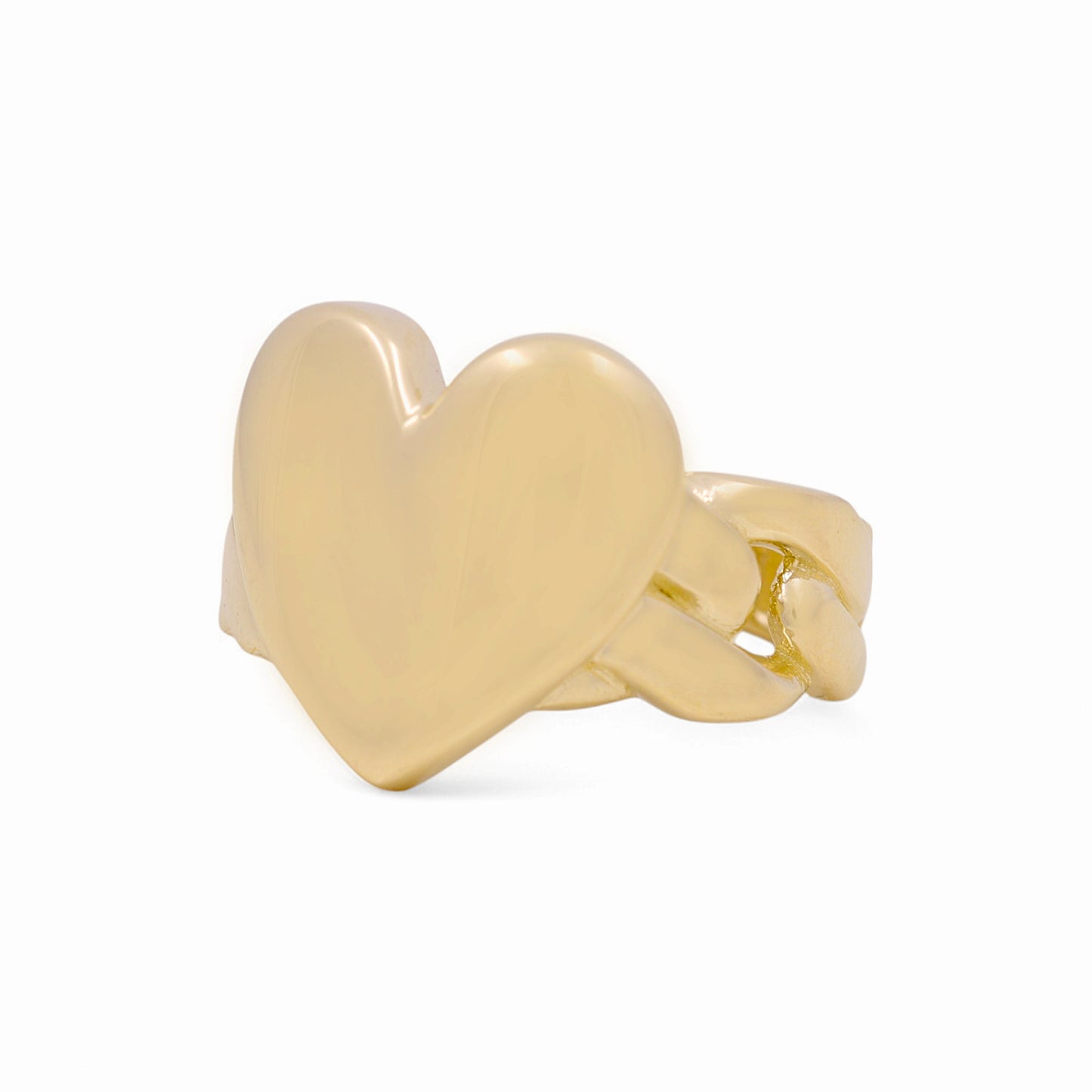 14K Yellow Gold Women's Fashion Heart Ring / Size: 7 / DOWR4HR-2