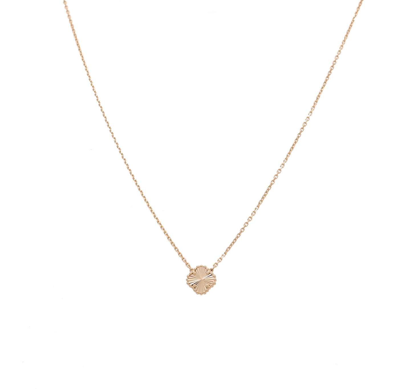 14K Yellow Gold One Clover Women's Necklace / Size: 18" 11MM / Weight: 5.9 GR / DONK4CLV-6