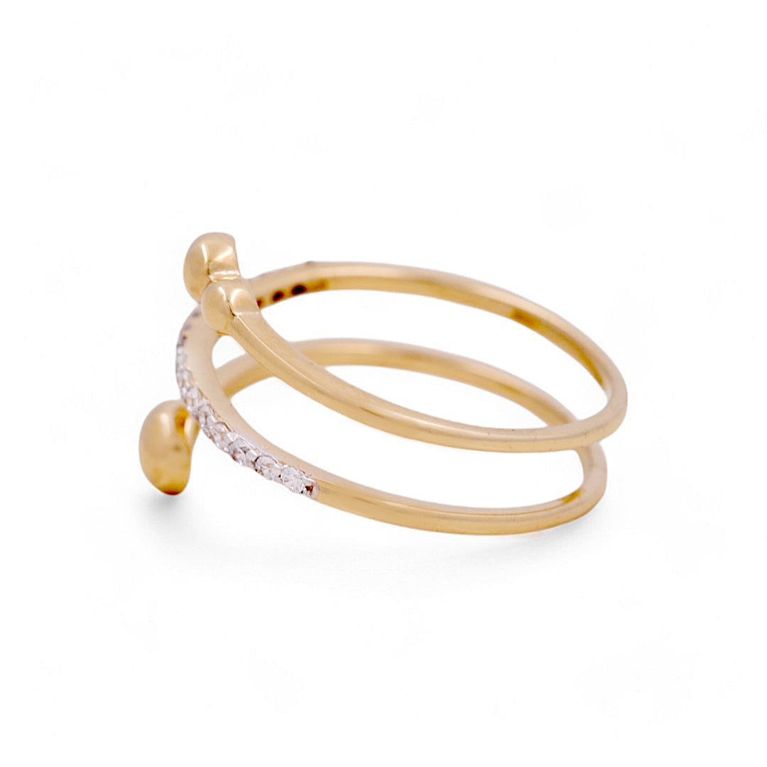 14K Yellow Gold Woman’s Fashion Ring / Stone: CZ / Size: 6.5 / Weight: 2.1GR / IEEWR4FS