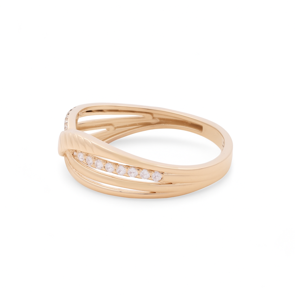 14K Yellow Gold Fashion Women's Ring with Cz / Size: 8.5 / Weight: 2 GR / DQWR4FS-27