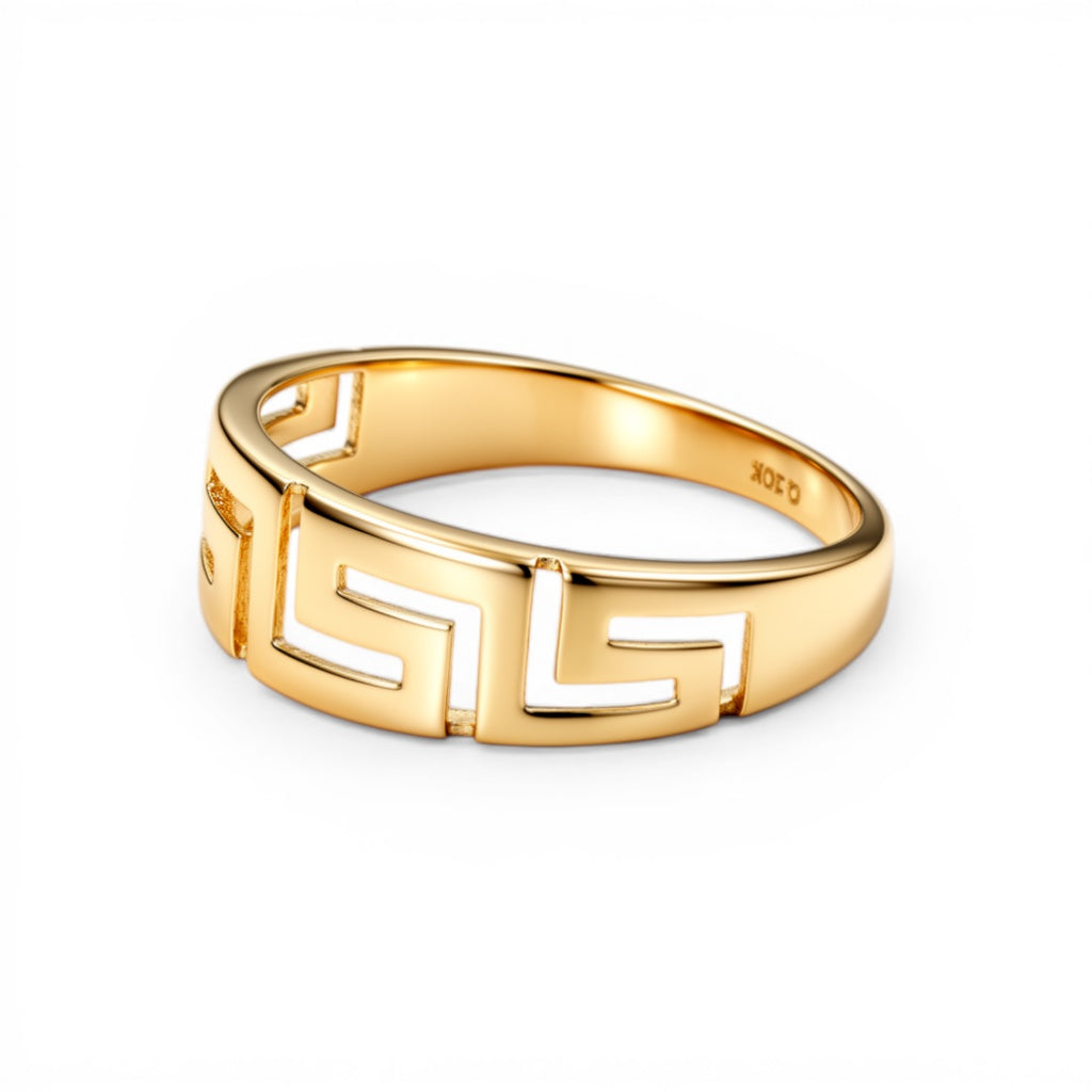 10K Yellow Gold Greek Women's Ring / Size: 7 / Weight: 1.8 GR / DQWR0GR
