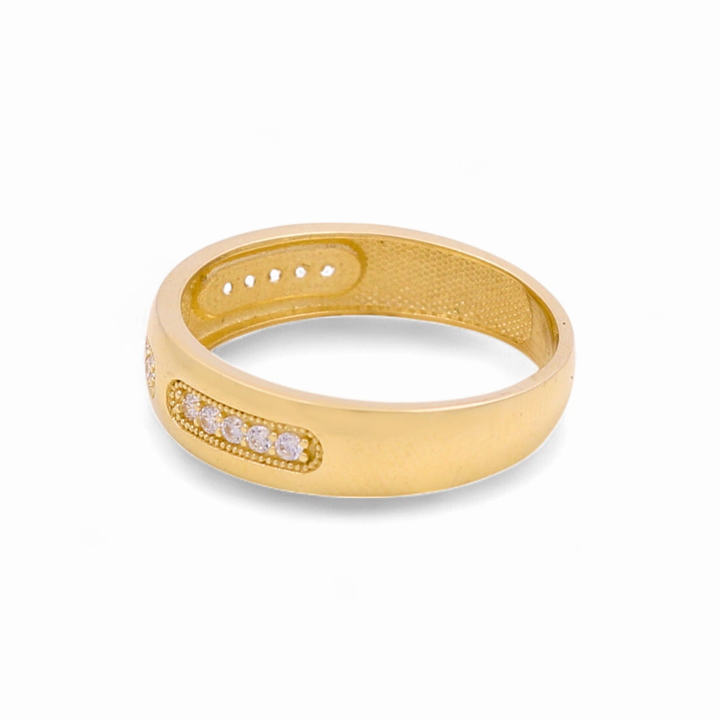 14K Yellow Gold Men’s Wedding Band / Stone: Cz / Size: 10.5 / Weight: 3 GR / CEEMWB4BS-6