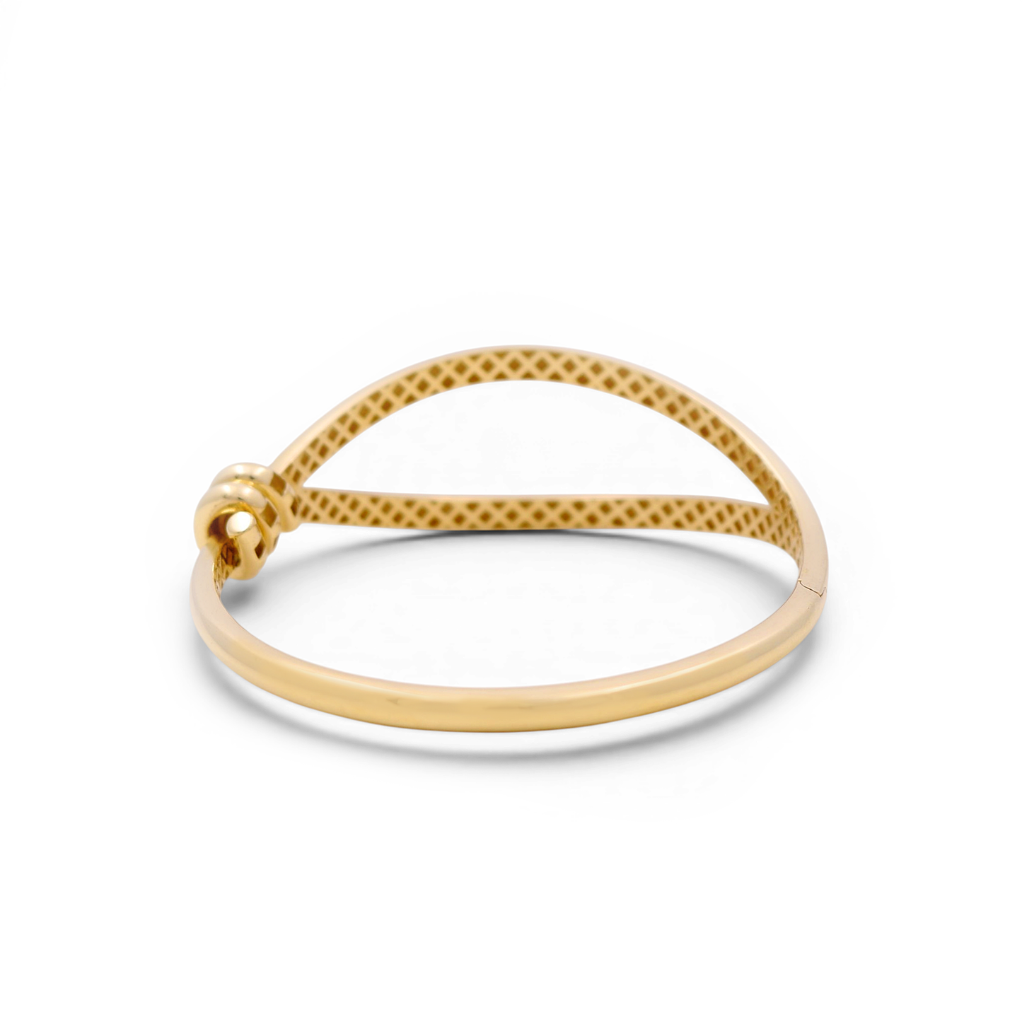 14K Yellow Gold SemiSolid Fashion Bangle Bracelet / Weight:12.8 GR / COBB4FS-8