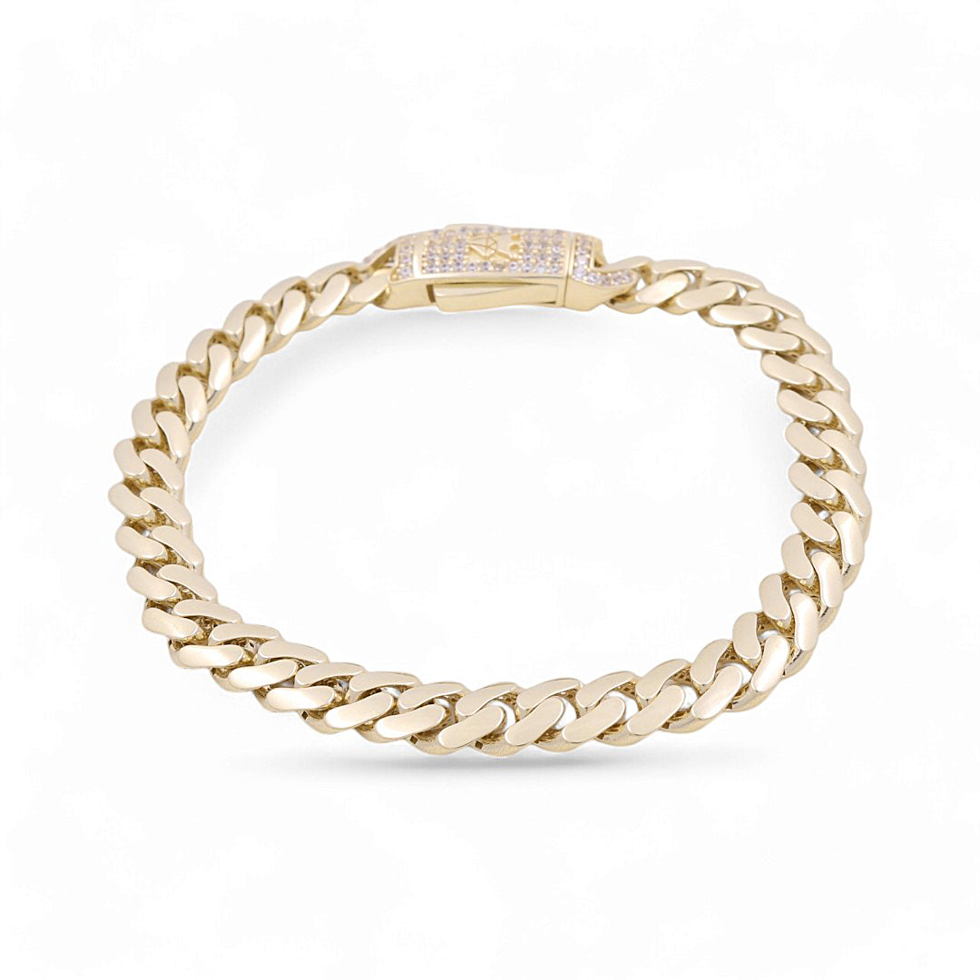 10K Yellow Gold Monaco Bracelet / CZ / Size 7mm 7.5" / Weight: 10.4 GR / COWB0MON7-7.5"