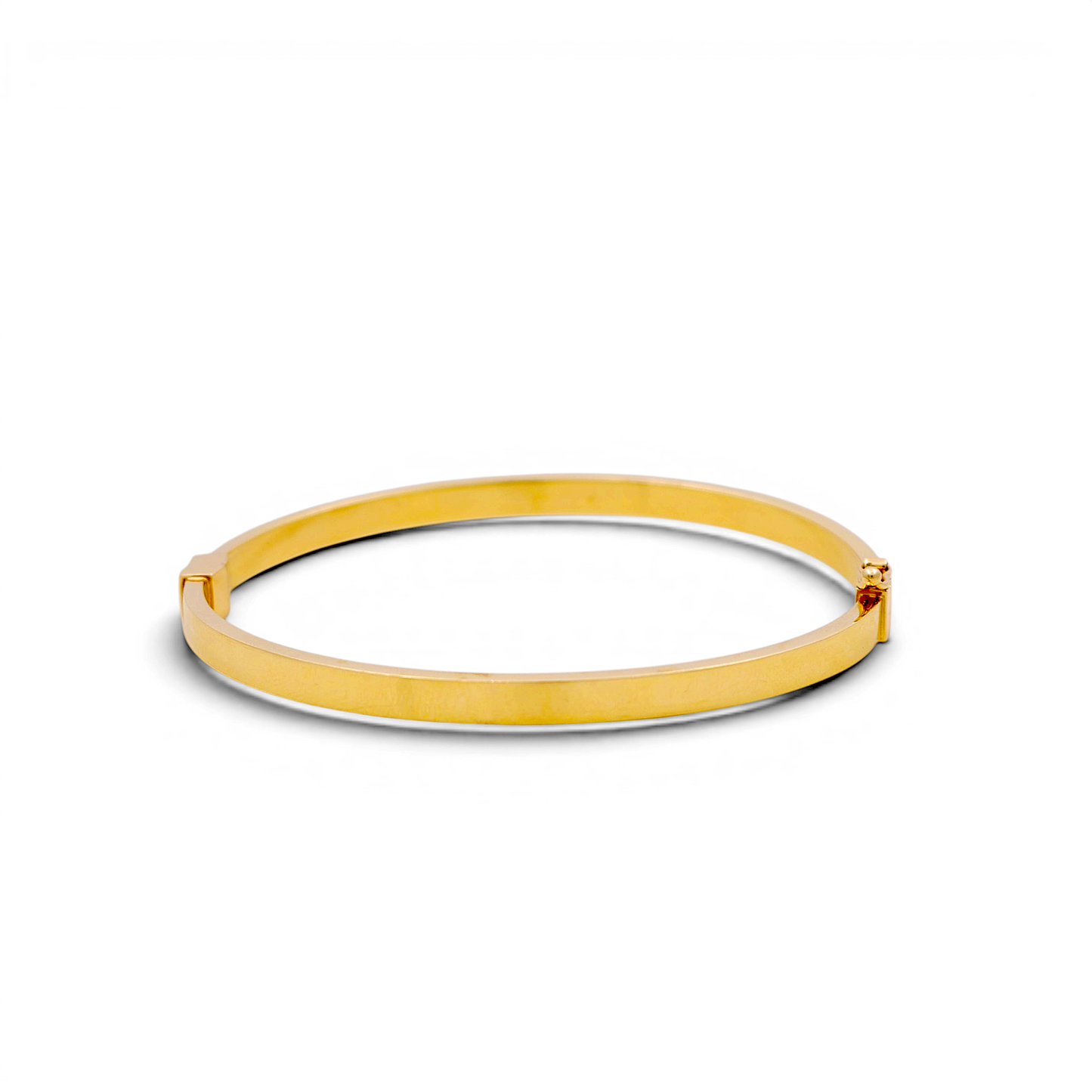 14K Yellow Gold SemiSolid Plain Bangle Bracelet / Weight: 6.8 GR / COBB4PL