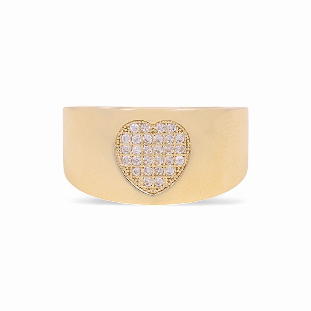 10K Yellow Gold Heart Women's Ring with Cz / Size: 7 / YYZ-5175
