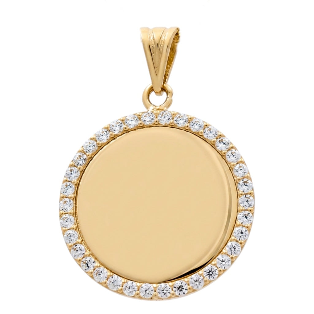 14K Yellow Gold Medal Pendant / Stone:Cz / Weight: 5.6gr / DOPD4MD
