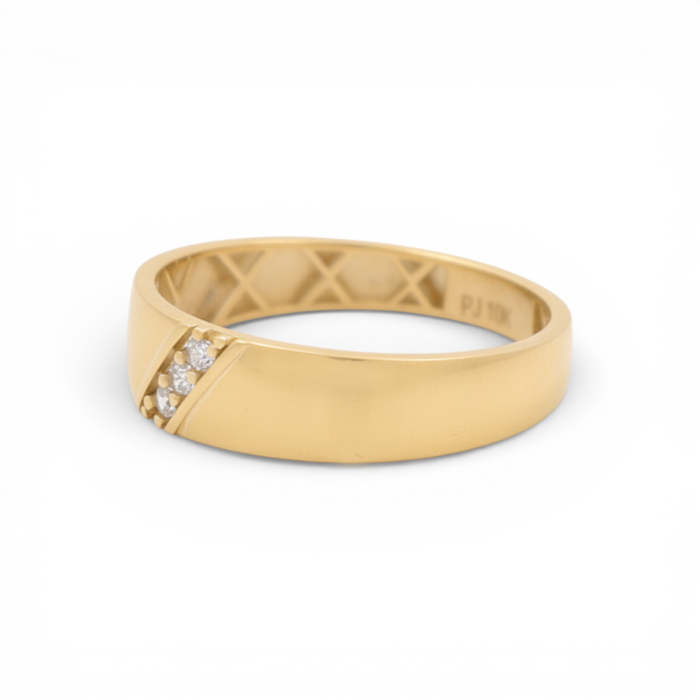 10K Yellow Gold Men’s Wedding Band / Stone: Cz / Size: 11 / Weight: 1.7 GR / CQMWB0BS-6