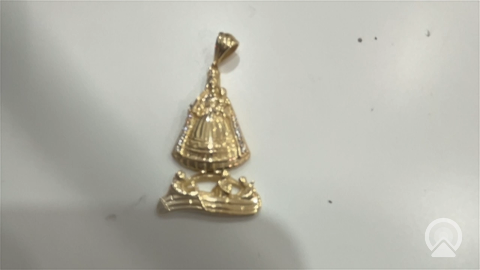 10K Yellow Gold Virgen De La Caridad Pendant / Stone: Cz / Size: Medium / Weight: 3.6 GR / DQPD0VC-1