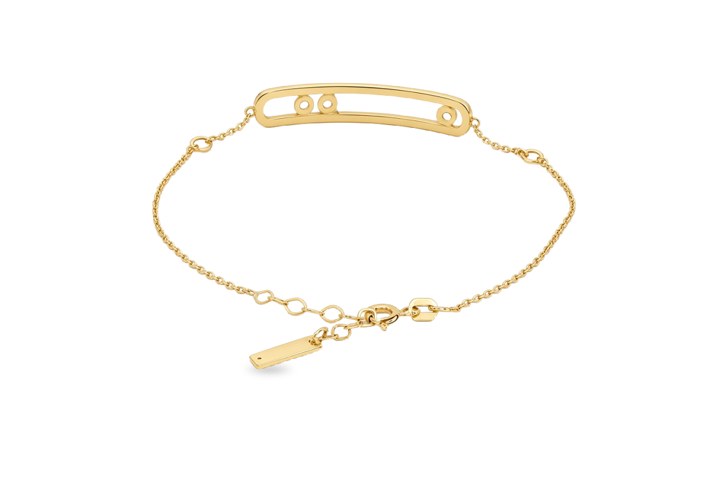 10K Yellow Gold Fashion MK Women's Bracelet with Cz / Size: 7.5" / Weight: 3.3 GR / DQWB0FS-11