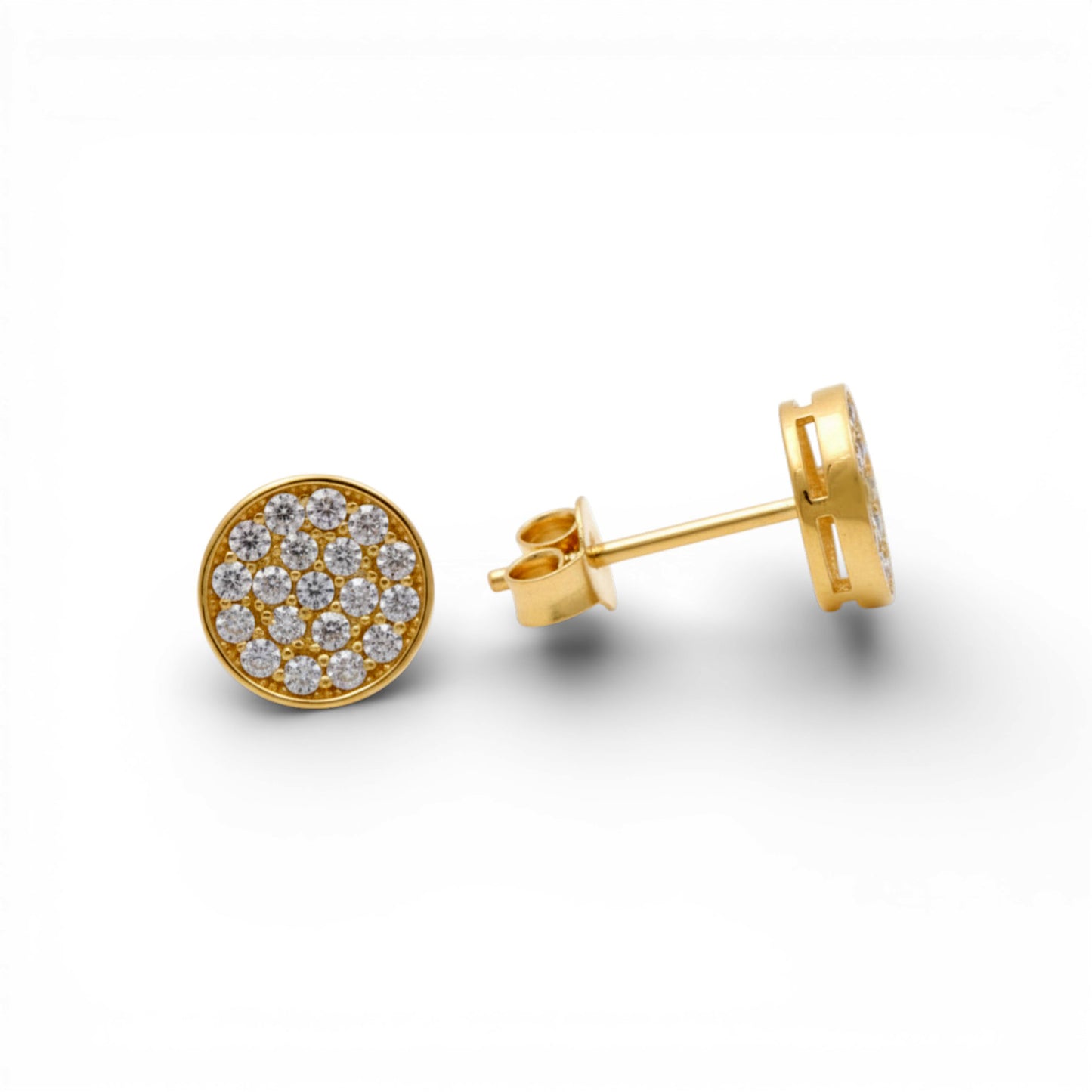 10K Yellow Gold RD Fashion Stud Earrings with Cz / Weight: 1.6 GR / DQES0FS-2