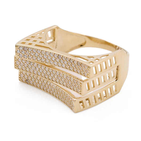14K Yellow Gold Women’s Fashion Ring /Stone: Cz / Size 9 / Weight: 4.8GR / COWR4FS-162